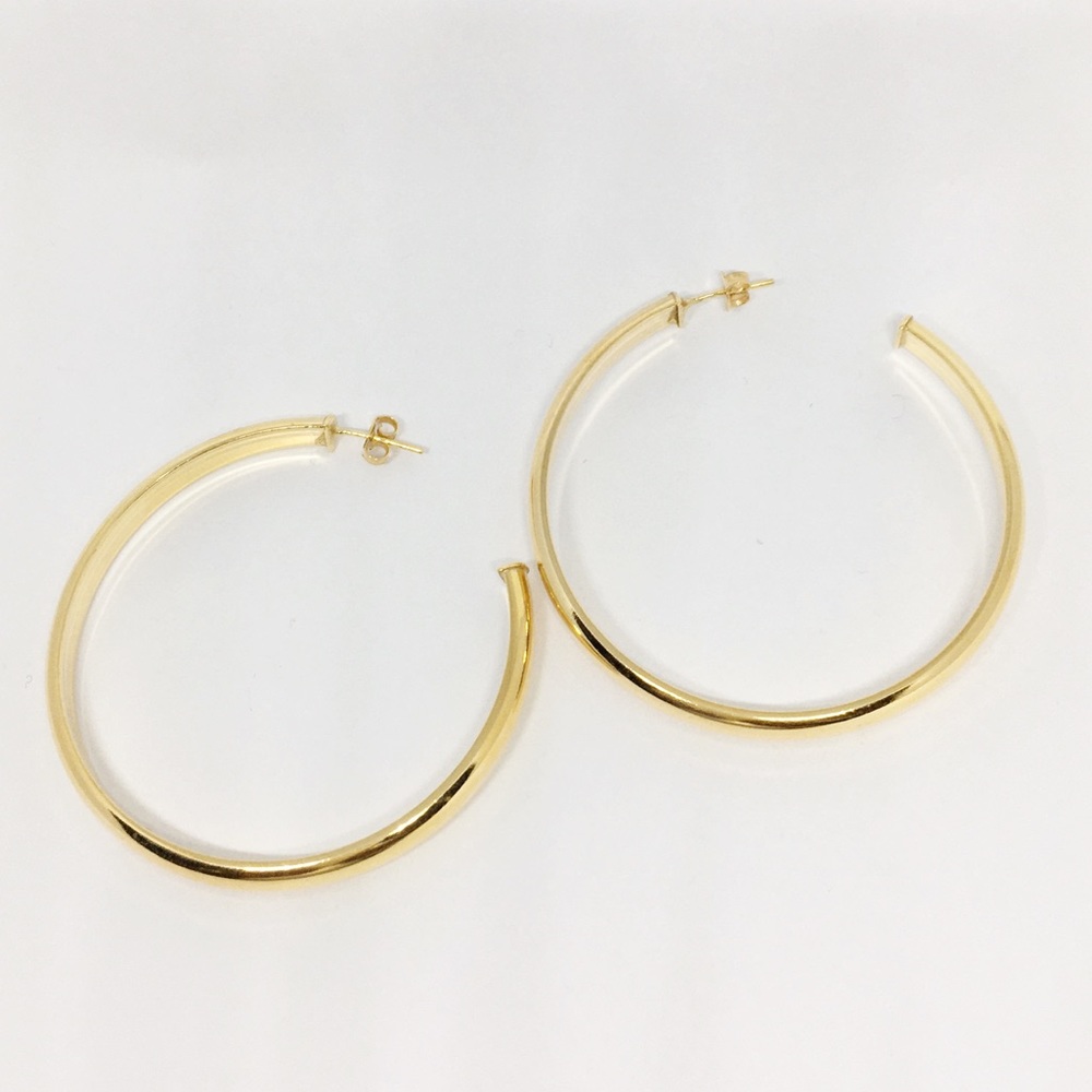 Big Gold Filled Bangle Hoop Earrings